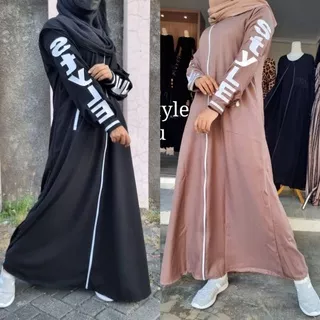 Abaya Hitam Turkey Gamis Dress Arab Saudi Turki India Dubai Ziper Style