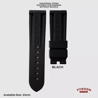 Tali Rubber Strap Karet Officine Luminor Panerai 24mm Full Black