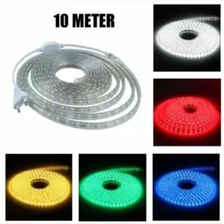 Lampu Led Strip Selang SMD 5050 10M 220v OUTDOOR 10 M Meter DEKORASI Lampu Plafond Drop Ceiling