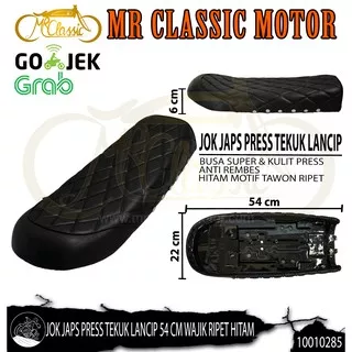 Jok Japs Press Tekuk Lancip Wajik Ripet Hitam 54 Cm Custom Variasi