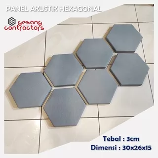 Panel Akustik Hexagon 30cm (30x26x15cm) Tebal 3cm | Busa Peredam Suara