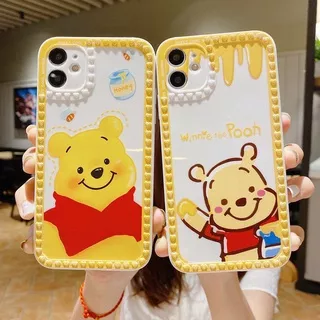 Lovely Winnie The Pooh Soft Case HP iP iPhone 6 6S 7 8 + Plus X XR SE 2020 XS Max 11 12 13 Pro Max Yellow Casing