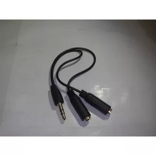 Kabel Audio Jack 3.5 mm Stereo Plug To 2 Port Audio Stereo Jack