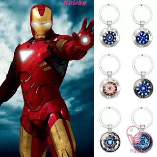 HS Gift Avengers Fashion Keyring Iron Man Heart Keychain Accessories New Simulation Bag Pendant Metal Marvel Car Key Holder