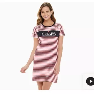 Chaps striped logo T-shirt dress