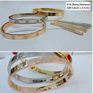 Gelang titanium cartier obeng size 16 wanita / bangle cartier obeng titanium premium quality