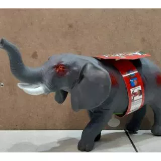 Mainan anak animal gajah elephant karet bunyi import