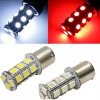 Lampu led rem stop bayonet 2 kaki 1157 18mata 5050 strobo flash super terang grade a motor mobill