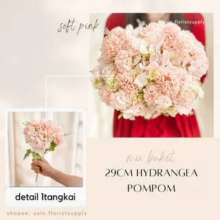 29cm BUKET MIX HYDRANGEA POMPOM DANDELION DAHLIA artificial flower Bunga Palsu Buatan. hydrangea daun artificial PomPom Rose Peony Hydrangeas Bouquet Artificial Flower Mawar Cabang mix buket bunga palsu dekorasi pernikahan backgroup florist buket wisuda