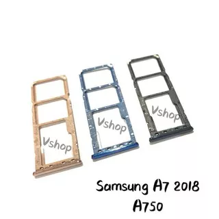 Simtray Sim Tray Tempat Slot Sim Card Lock - Handphone Samsung A7 2018 A750