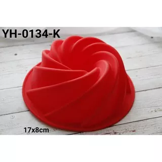 YH-0134-K CETAKAN SILIKON loyang silikon ulir chiffon cetakan pudding