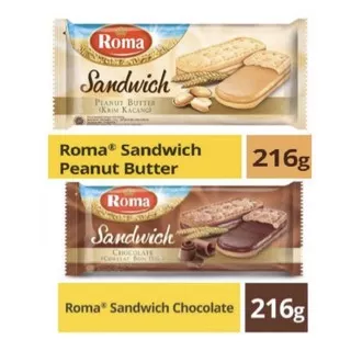 Roma sandwich cokelat dan peanut butter 216 Gr