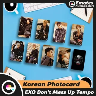 Photocard EXO Don’t Mess Up My Tempo  Kai Chanyeol Baekhyun D.O Sehun Chen Suho Kris Wu Xiumin Don’t Fight The Feeling The War Lucky Monster Obsession Elyxion Album Custom Kartu Foto Kpop MV 2 Sisi Glossy Murah