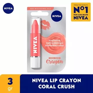 NIVEA Lip Crayon Coral Crush lip balm stick lip care stik pelembab bibir perawatan bibir original murah