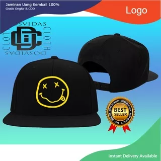 Import Quality Topi Snapback BAND NIRVANA KURT COBAIN Pria & Wanita NIRVANA