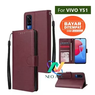 Flip Case Vivo Y51 Casing Flip Wallet Leather Flip Cover