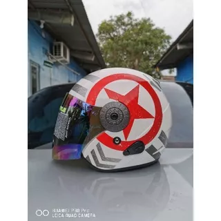 HELM BMC INOVA R STARLINE WHITE RED ORI HELM HALF FACE BMC INOVA MURAH HELM CEWE HELM HELM MURAH BMC