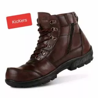 Sepatu Safety PDL Low Boot Pria Kickers Tracking Touring Motor Kerja Lapangan Kulit Sapi Asli Coklat