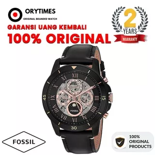 Fossil ME 3138 Grant Skeleton Dial  Fossil ME3138 Grant Sport Automatic Skeleton Dial Black Leather Watch Jam Tangan Pria Fossil Original