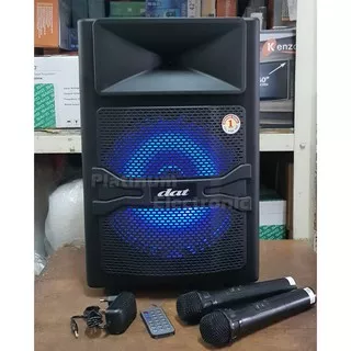 Speaker Aktif 12 DAT DT-1210FT Portable 2 Mic Wireless Karaoke Soundsystem Meeting 12 inch 1210 FT