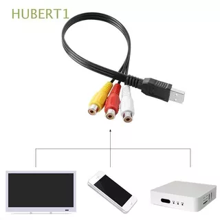 Hubert1 Kabel Adapter Konverter Video Av 3-rca Female Ke Usb 2.0 Male Multi Warna Tahan Lama Untuk Hdtv