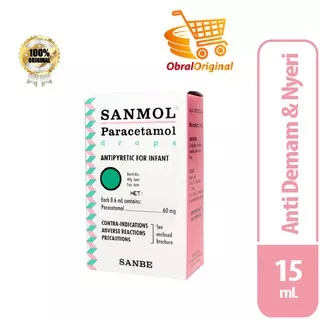 Sanmol Paracetamol Drops 15Ml/ penurun panas bayi/ demam/pereda nyeri