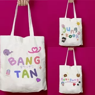 Totebag Tote Bag BTS Aesthetic Kpop Korea Wanita Kanvas Premium