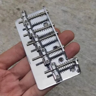 Tremolo Bridge Bass 5 senar Chrome untuk model Jazz Bass & sejenisnya Fender, Squier, dll