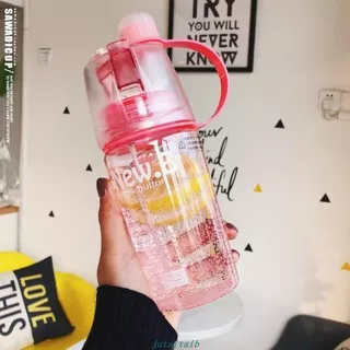 Botol Minum New B Sport Spray Water Bottle 600 ML / Botol Minum Semprot B61 warna pink