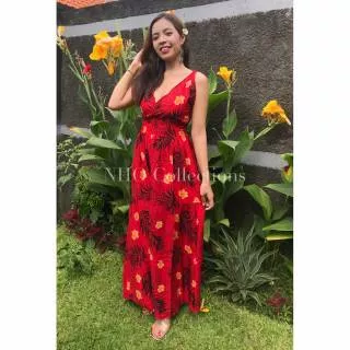 Adara Dress Flower RED / dress bali