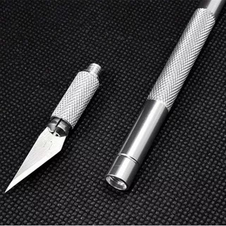 LAUNCH!! Pen Cutter Set + Reffil 5 Pcs Art Knife Pisau Cutting
