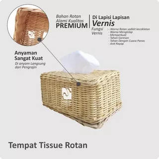 Tempat tissue rotan Kotak Tempat  Wadah Tisu tissu tissue mobil dari kayu rotan