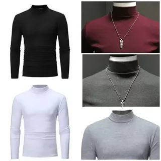 KAOS TURTLENECK PRIA | KAOS LENGAN PANJANG | KAOS KOREA KERAH PANJANG