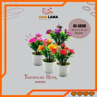 Cinta Lama / Ornamen Pot Bonsai Dekorasi Rumah / Meja Pajangan Bunga Hias Plastik Artificial Flower / PBP60