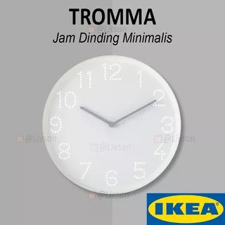 COD [SIAP KIRIM] TROMMA JAM DINDING IKEA PUTIH MINIMALIS ESTETIK 25 CM DIAMETER POLOS DEKORASI RUMAH KANTOR ELEGAN WALL CLOCK ANALOG DIGITAL RINGAN ENTENG ANGKA BESAR KOSAN KOST AN LIVSAN BISA DI RECYCLE DAUR ULANG RAMAH LINGKUNGAN