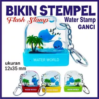 Stempel Warna Flash Nama air Water Stamp gantungan kunci