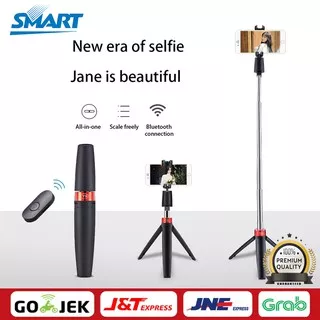 Selfie Stick Tongsis with Bluetooth Tripod Standing Bluetooth selfie stick