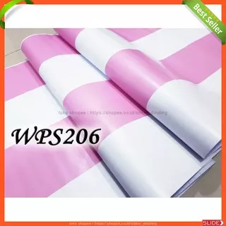 WALLPAPER DINDING STIKER DINDING WALLSTICKER WALL STICKER GARIS BUNGA PINK LEMBUT - WPS190