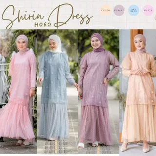 SALE 0202 Grosir Seri H060 Shirin Dress Kombinasi 3 Bahan Brokat_Tile_Satin