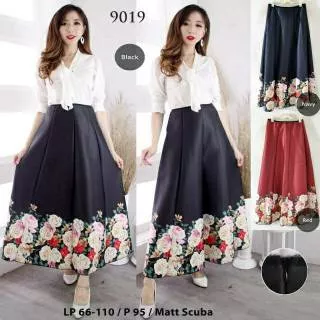 Rok panjang scuba PREMIUM - ROK ombre gradasi - ROK scuba IMPORT - MAXI flare skirt