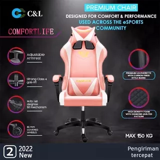 kursi gaming kirim alas mouse murah  kursi kantor murah gaming chair Kursi ergonomis kaki kursi nilon tidak ada pijakan kaki