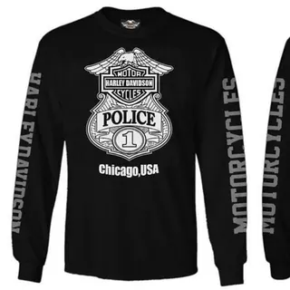 Kaos Lengan Panjang  Atasan//Longsleeve/NEW HARLEY DAVIDSON POLICE 01 Branded Distro