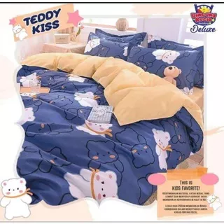 Sprei Katun Lokal Premium / Sprei Teddy Kis by Bintang Kecil / Sprei Boneka / Sprei Karakter Anak / Sprei Anak Perempuan / Sprei Katun Halus / Sprei Katun Adem / Sprei Homemade / Sprei Katun Warna Biru Navy