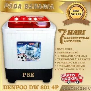 Mesin cuci 2 Tabung 8 Kg DENPOO DW 801 4P