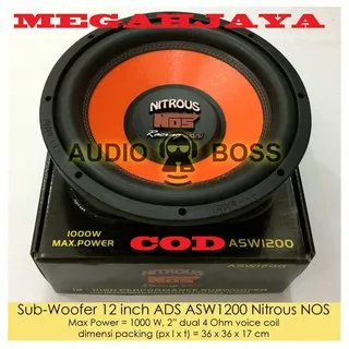 SPEAKER SUBWOOFER 12 INCH ADS ASW1200 NITROUS NOS 12 NITROUS ASW 1200 SUBWOOFER SUPER BIG BASS ASLI