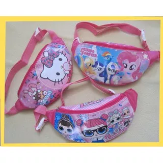 Tas Selempang Anak - Waist Bag Lucu - Tas Pinggang Kekinian Frozen Hello Kitty LOL Surprise