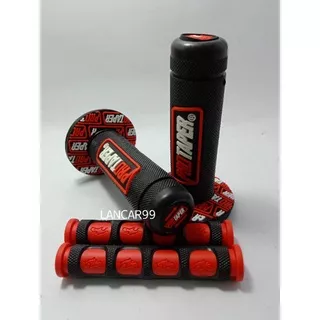 SEPAKET HANGRIP - HANDFAT - GRIP PROTAPER- PLUS KARET hANDLE MERAH MOTOR BEAT MIO VARIO SUPRA JUPITER VEGA AKSESORIS STANG MOTOR