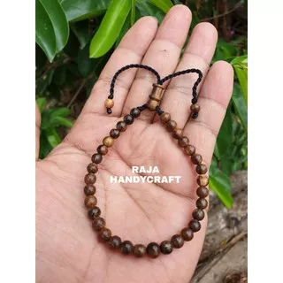 Gelang Kayu Gaharu Asli 5mm Gelang Tasbih Pria Gelang Tasbih 33 Butir Gelang Tasbih Kayu Gaharu 33