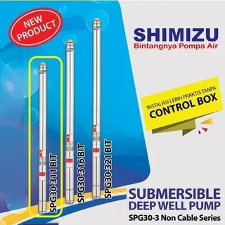 POMPA SUBMERSIBLE SHIMIZU SPG30 311 BIT TIDAK PERLU PAKAI CONTROL BOX 1/2 hp SPG30 311 BIT 3 casing sumur 3 inch TIDAK INCLUDE KABEL