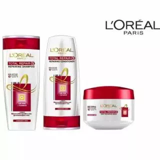 Paket L`OREAL PARIS Total Repair 5 ( Shampoo 170mL + Conditioner 165mL + Hair Mask 200mL ) - 3 Pcs